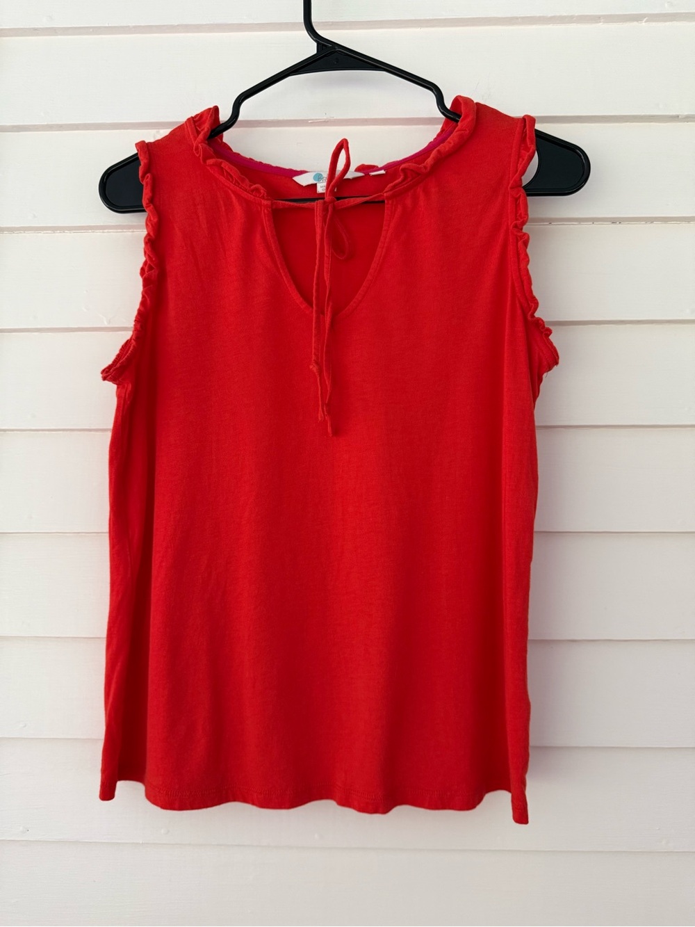 Boden | Red Ruffle Trim Sleeveless Top Size 8/Medium